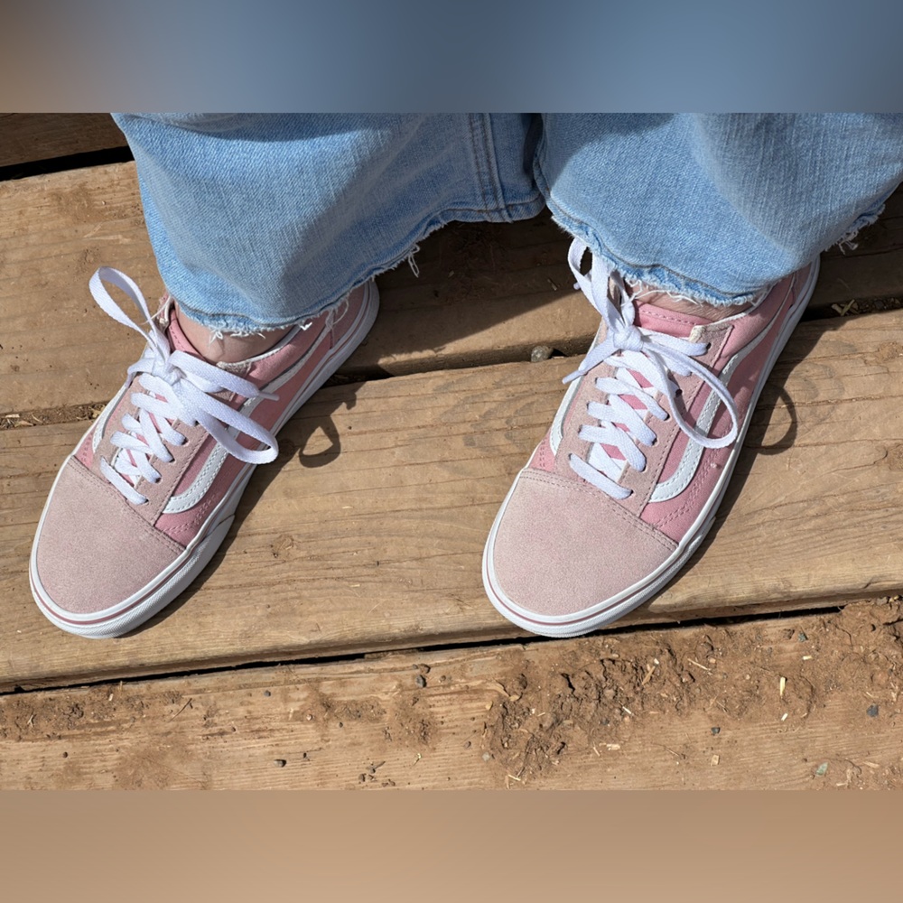 Vans Pink and White Sneakers